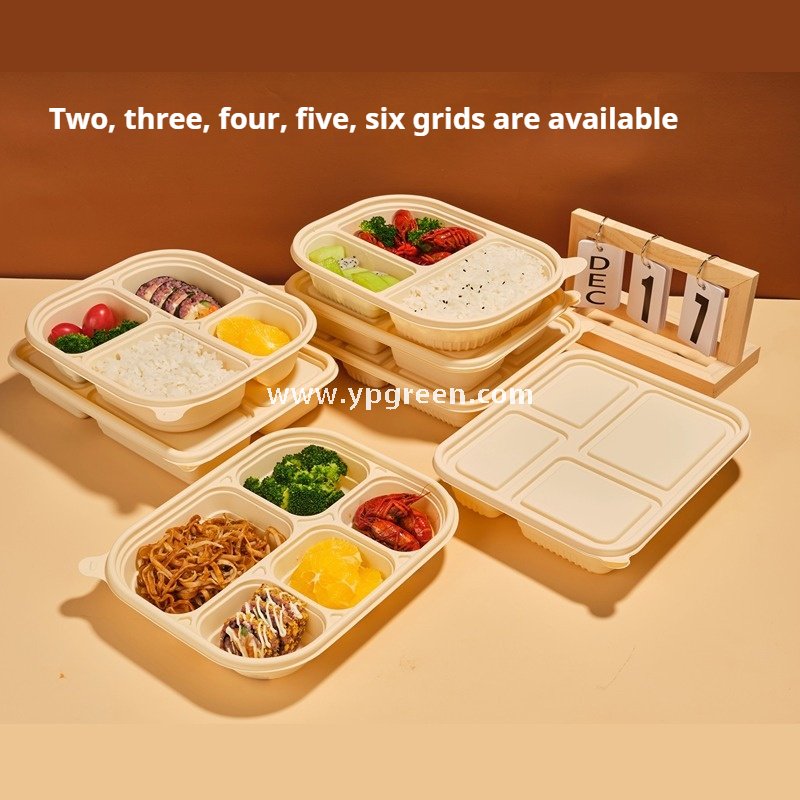 compartments 1200ml corn starch degradable lunch box – cm  Cornstarch Takeout Tray for Bento Delivery YPGreen