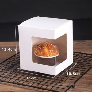 Windowed Dessert Box for Cupcake & Tart – Bakery Takeout Packaging Factory