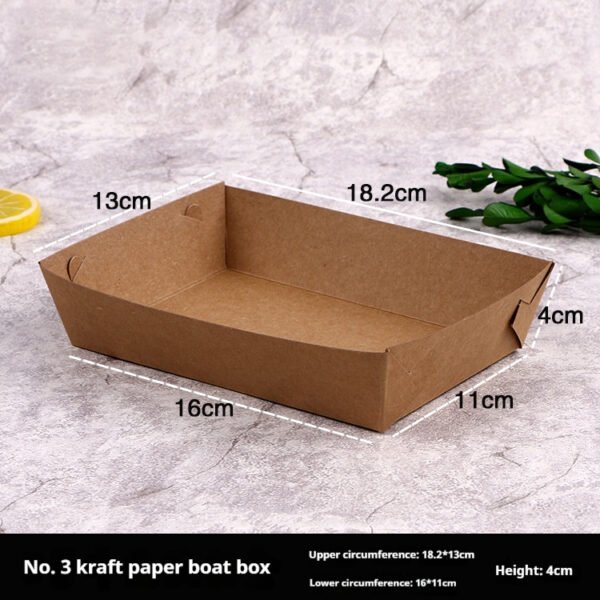 Disposable Kraft Paper Boat Tray with Oil-Proof Lining Supplier