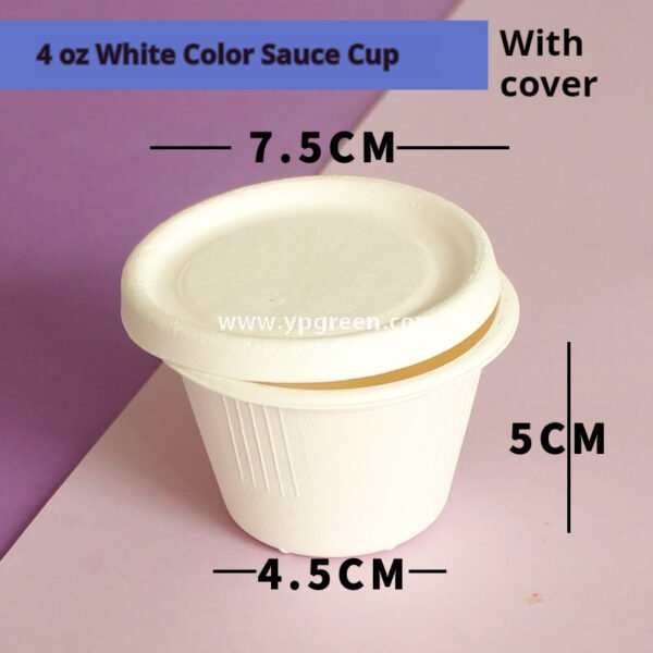 Compostable Pulp Sauce Cup – Disposable Salad & Condiment Container for Takeout