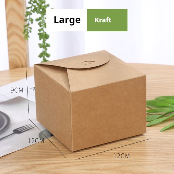 Square Kraft Paper Cake Box – Gift Packaging for Cookies, Egg Yolk Pastries, and Sweets