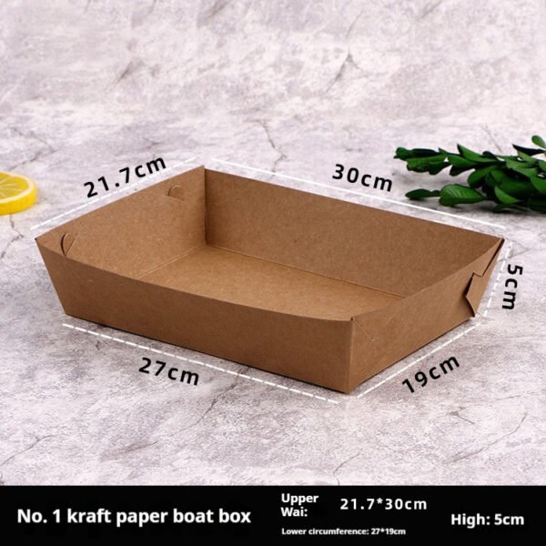 Disposable Kraft Paper Boat Tray with Oil-Proof Lining Supplier