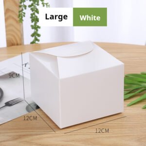 Square Kraft Paper Cake Box – Gift Packaging for Cookies, Egg Yolk Pastries, and Sweets