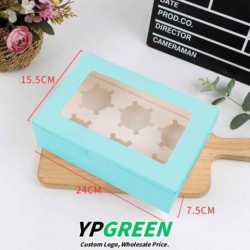 2/4/6/12 Hole Muffin Cake Boxes – Windowed Paper Cupcake Packaging from Manufacturer