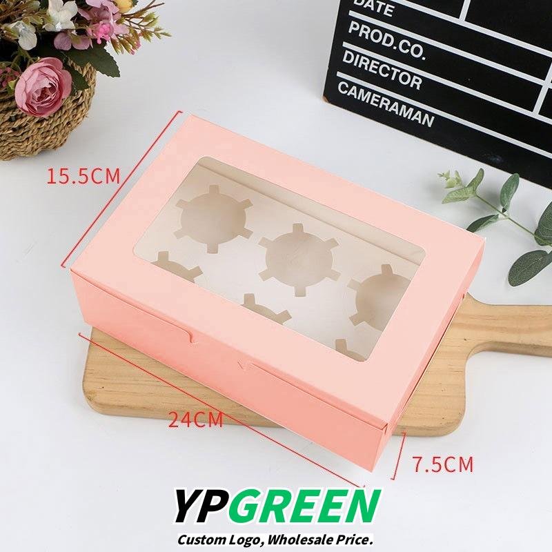 2/4/6/12 Hole Muffin Cake Boxes – Windowed Paper Cupcake Packaging from Manufacturer