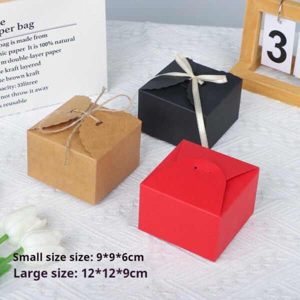 Square Kraft Paper Cake Box – Gift Packaging for Cookies, Egg Yolk Pastries, and Sweets