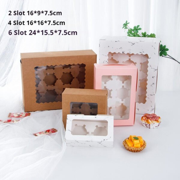 2/4/6/12 Hole Muffin Cake Boxes – Windowed Paper Cupcake Packaging from Manufacturer