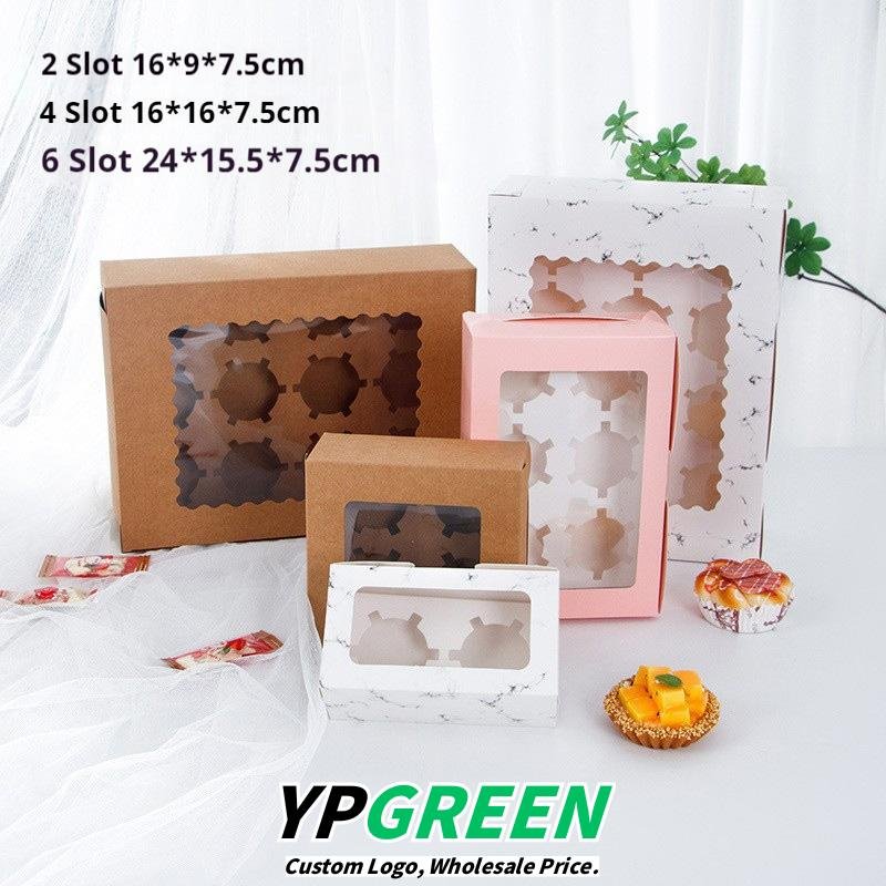 2/4/6/12 Hole Muffin Cake Boxes – Windowed Paper Cupcake Packaging from Manufacturer