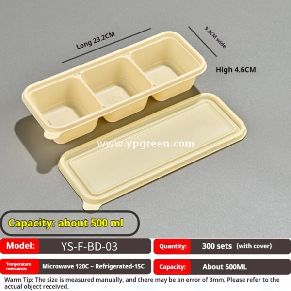Compostable Cornstarch Meal Box – 3/4/5/6 Compartments Disposable Lunch Containers