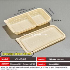 Compostable Cornstarch Meal Box – 3/4/5/6 Compartments Disposable Lunch Containers