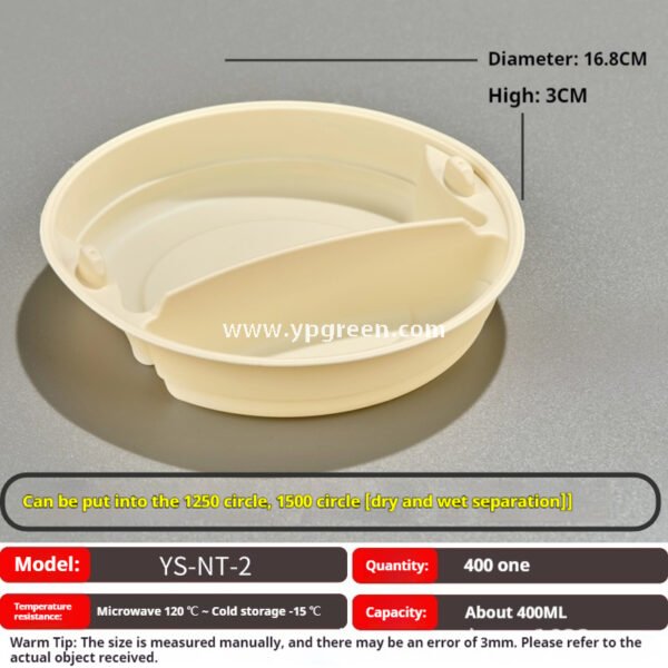 200-3000 ml Compostable Cornstarch Round Food Bowl – Disposable Eco-Friendly Takeout Container
