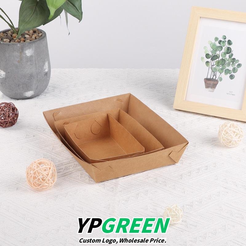 Disposable Kraft Paper Boat Tray with Oil-Proof Lining Supplier