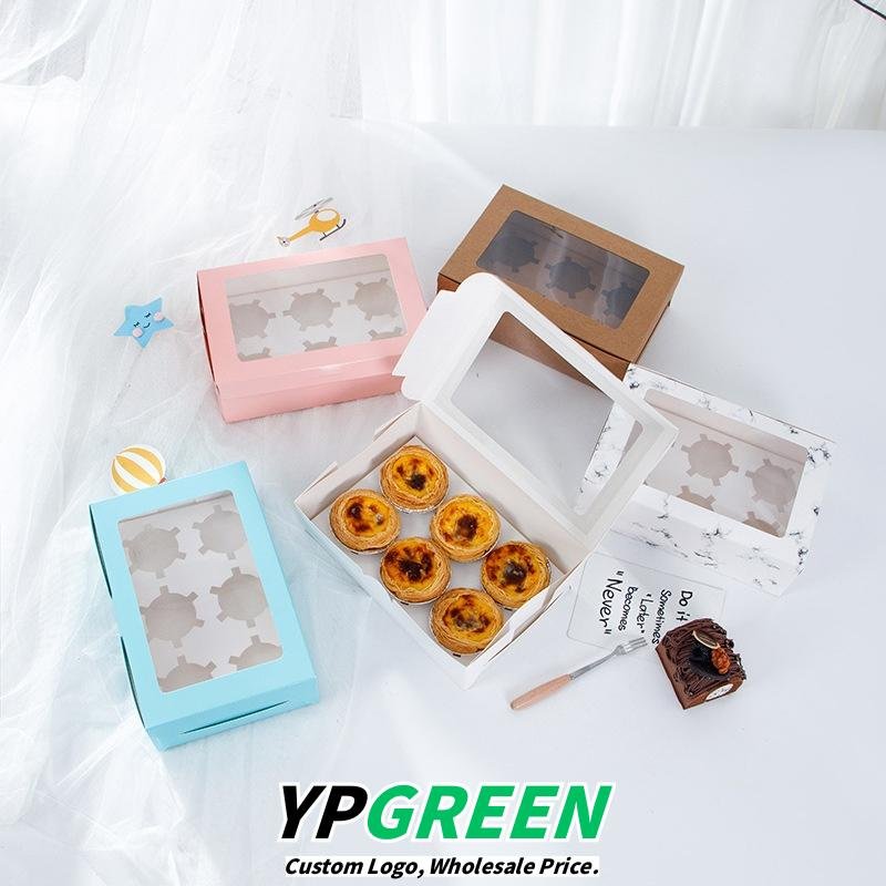 2/4/6/12 Hole Muffin Cake Boxes – Windowed Paper Cupcake Packaging from Manufacturer
