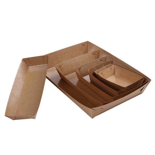 Disposable Kraft Paper Boat Tray with Oil-Proof Lining Supplier