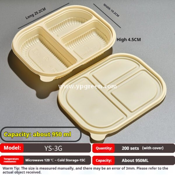 Compostable Cornstarch Meal Box – 3/4/5/6 Compartments Disposable Lunch Containers