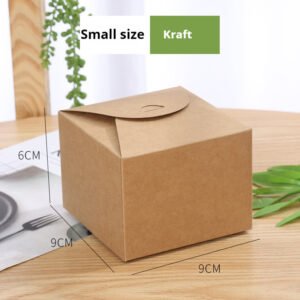 Square Kraft Paper Cake Box – Gift Packaging for Cookies, Egg Yolk Pastries, and Sweets