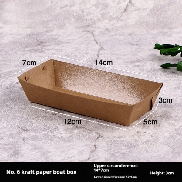Disposable Kraft Paper Boat Tray with Oil-Proof Lining Supplier