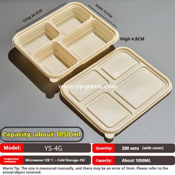 Compostable Cornstarch Meal Box – 3/4/5/6 Compartments Disposable Lunch Containers