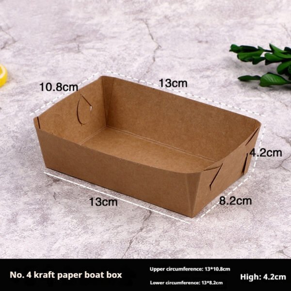Disposable Kraft Paper Boat Tray with Oil-Proof Lining Supplier
