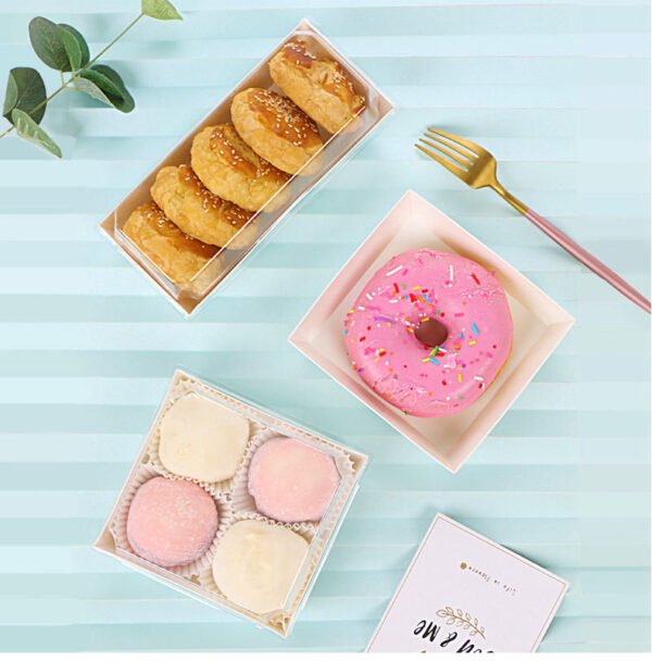 Transparent Plastic Cake Box – For Swiss Roll, Puff, Mochi & Sandwich Packaging