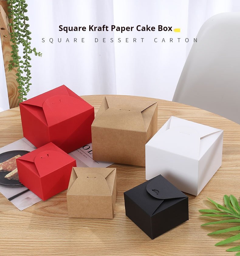 Large Square Red Cake Box – 12 x 12 x 9 cm Gift Packaging for Cookies, Egg Yolk Pastries, and Sweets