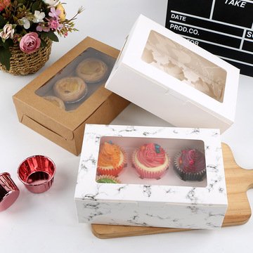 Single Dark Green Cupcake Box with Clear Window & Handle – 9.2 x 9.2 x 11 cm Dessert Packaging for Bakery & Takeaway