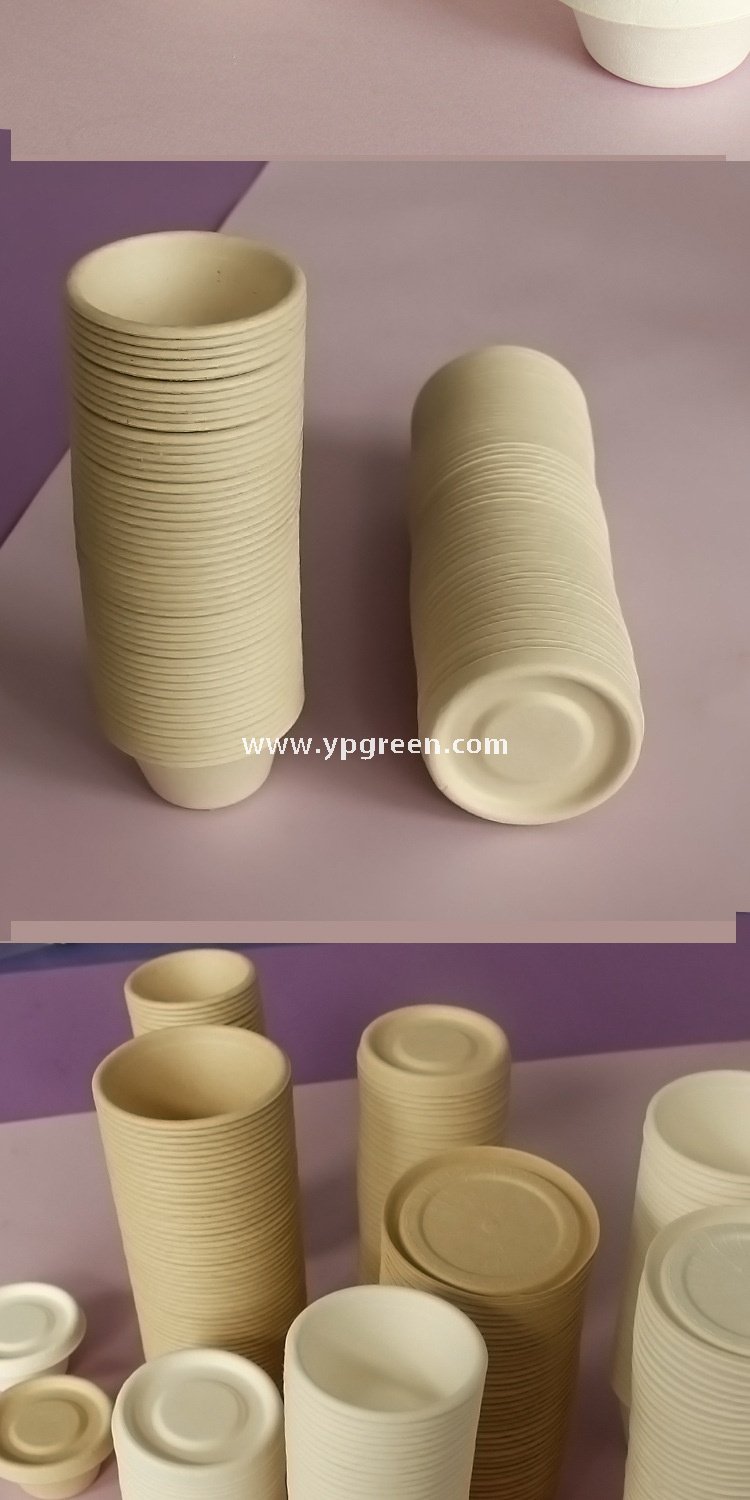 100ML plastic one-piece box 8x5.5x3.5 cm Paper Pulp Condiment Cup for Salad & Takeaway