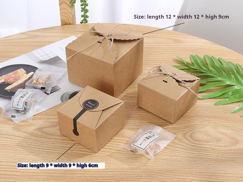 Large Square Red Cake Box – 12 x 12 x 9 cm Gift Packaging for Cookies, Egg Yolk Pastries, and Sweets