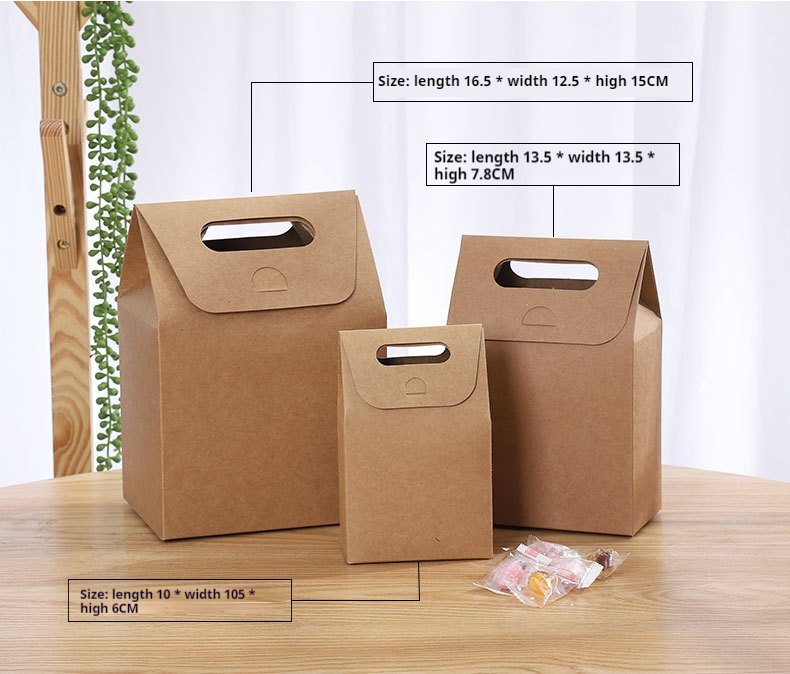 Bakery Paper Gift Box with Handle – Cookie & Nougat Packaging for Takeaway