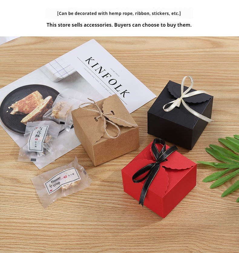 Large Square Red Cake Box – 12 x 12 x 9 cm Gift Packaging for Cookies, Egg Yolk Pastries, and Sweets