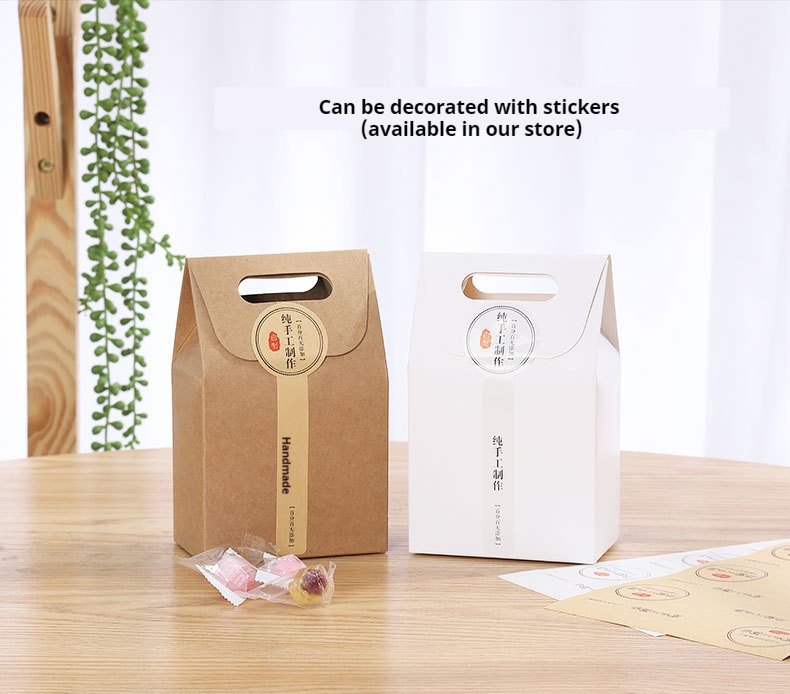 Bakery Paper Gift Box with Handle – Cookie & Nougat Packaging for Takeaway