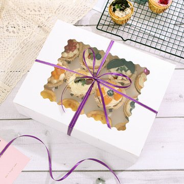 Single Cupcake Carrier Box with Clear Window – 9.2 x 9.2 x 11 cm Paper Dessert Box with Handle for Muffins
