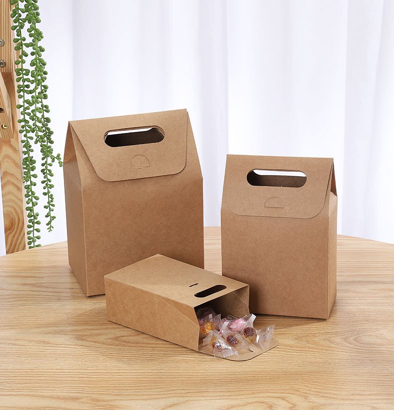 Bakery Paper Gift Box with Handle – Cookie & Nougat Packaging for Takeaway
