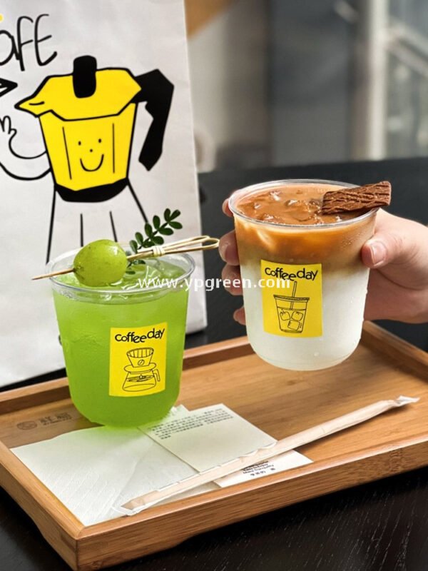 Transparent U-Type PET Beverage Cups with Lids – Ideal for Iced Drinks