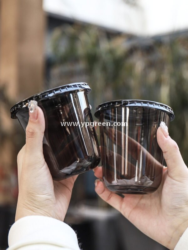 Black Frosted Plastic Cold Drink Cups – Injection Molded Beverage Cups