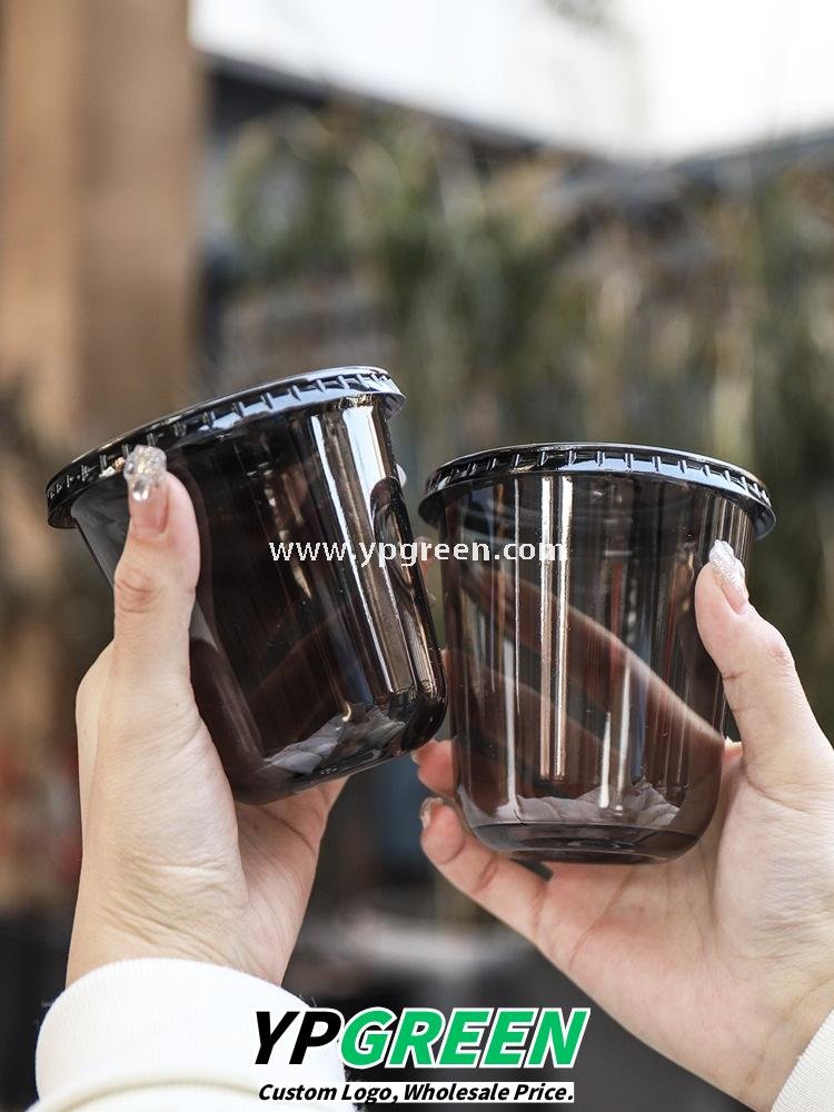 Black Frosted Plastic Cold Drink Cups – Injection Molded Beverage Cups