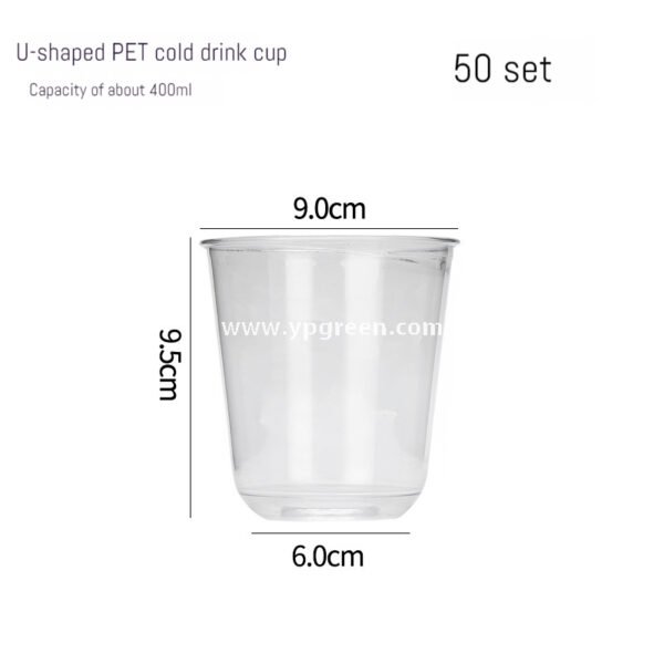 Transparent U-Type PET Beverage Cups with Lids – Ideal for Iced Drinks