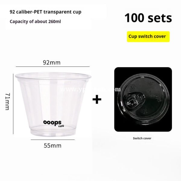 Black PET Cold Drink Cups with Lids – Disposable Commercial Use
