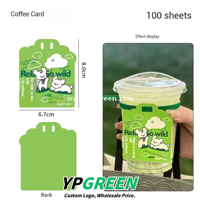 9.8x6.1x12.1cm Coffee Cup Sleeve & Tag Set – Customizable Card & Band Accessories