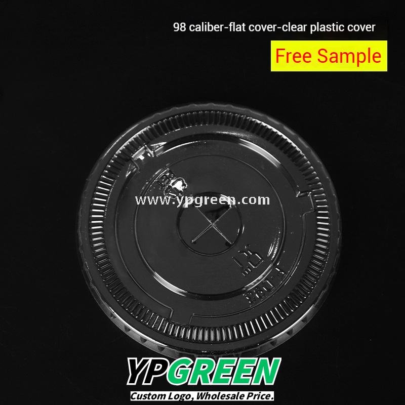 18oz 500ml PET Clear Cold Drink Cup with Custom White Paper Sleeve – 9.8x7.5x9.9cm