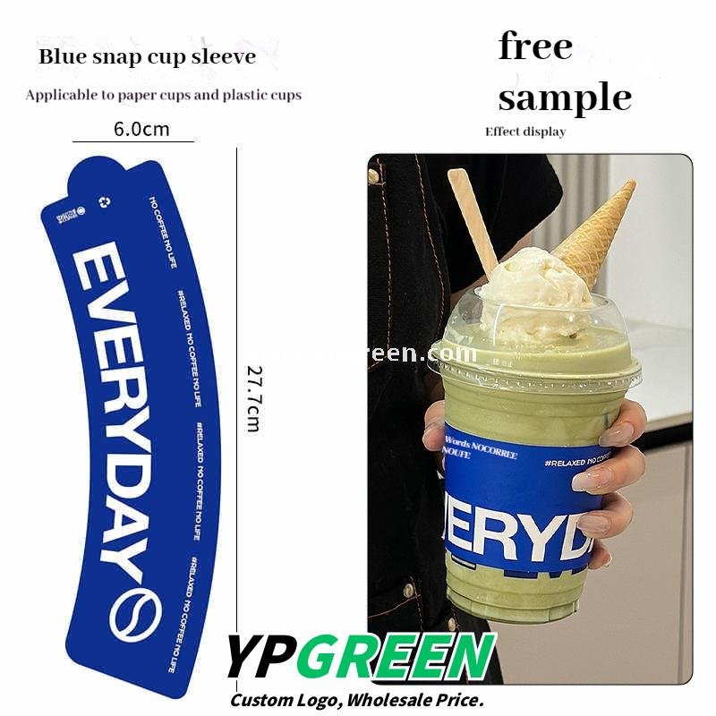 500ml Cold Drink Cup with Sleeve & Lid 9.8x6.5x12.1cm – 16oz Disposable PET Cup