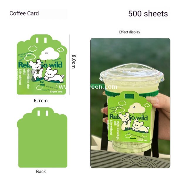 9.8x6.1x12.1cm Coffee Cup Sleeve & Tag Set – Customizable Card & Band Accessories