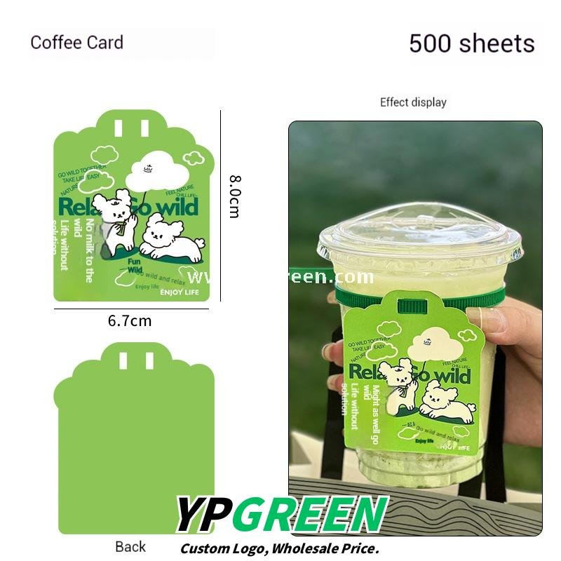 9.8x6.1x12.1cm Coffee Cup Sleeve & Tag Set – Customizable Card & Band Accessories