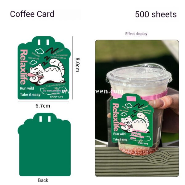 9.8x6.1x12.1cm Coffee Cup Sleeve & Tag Set – Customizable Card & Band Accessories