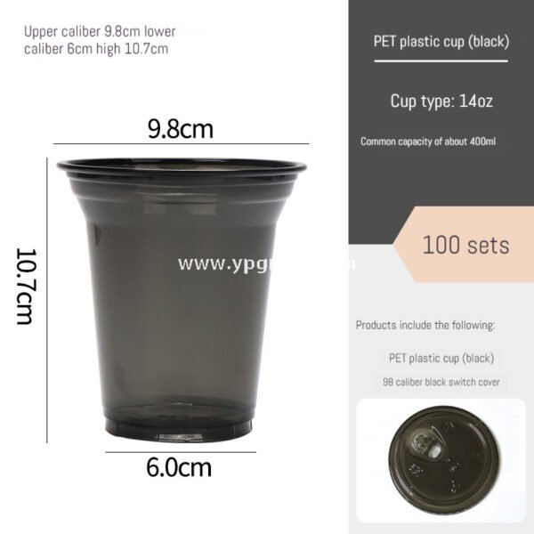 Black Frosted Plastic Cold Drink Cups – Injection Molded Beverage Cups