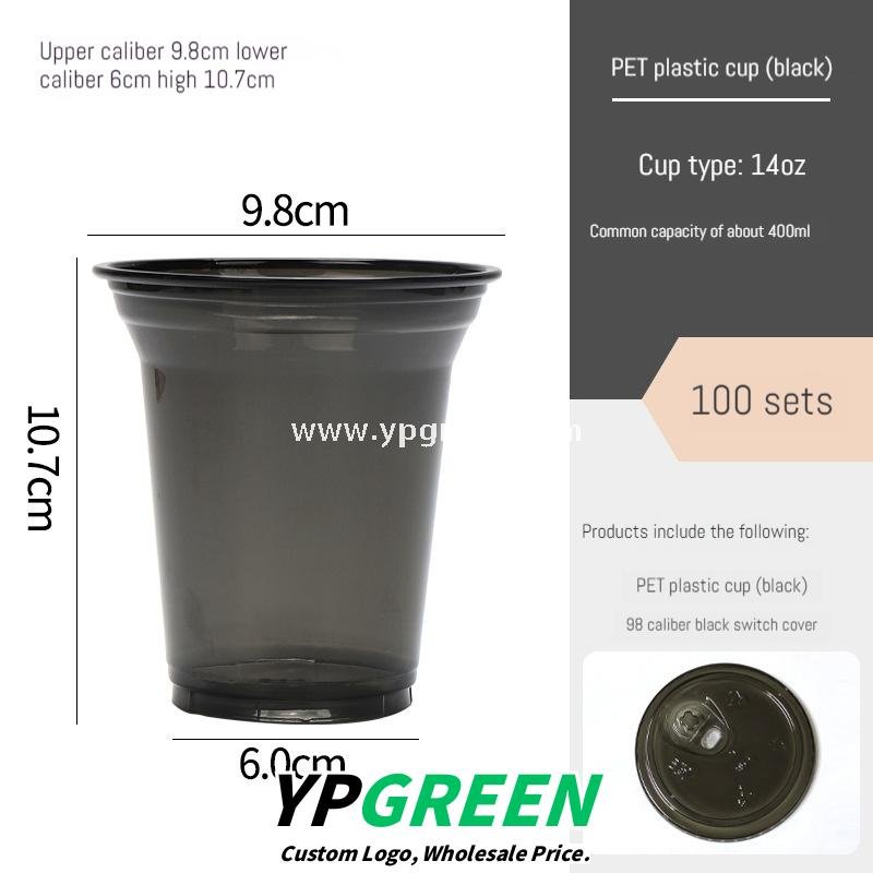 Black Frosted Plastic Cold Drink Cups – Injection Molded Beverage Cups
