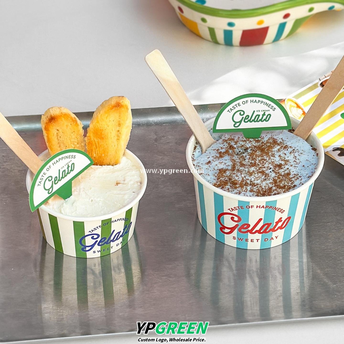 Disposable Ice Cream Paper Cups – Gelato & Yogurt To-Go Bowls
