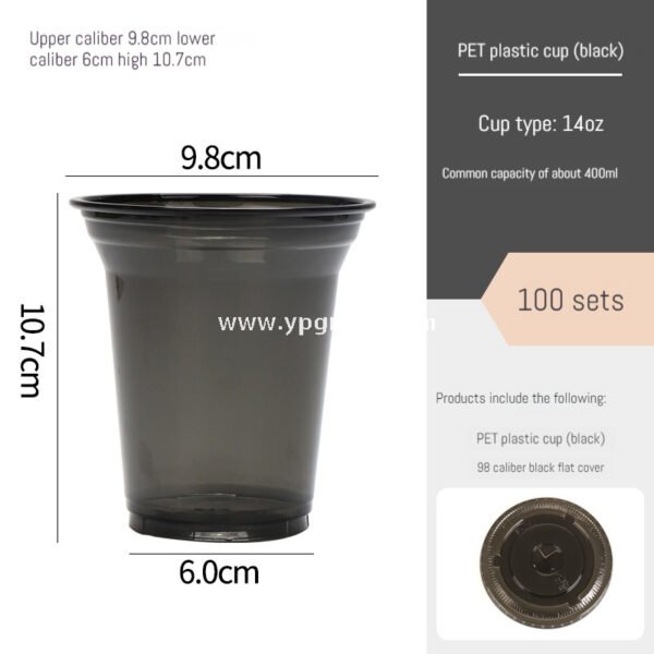 Black Frosted Plastic Cold Drink Cups – Injection Molded Beverage Cups