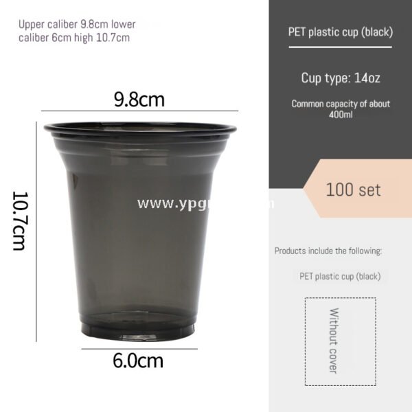Black Frosted Plastic Cold Drink Cups – Injection Molded Beverage Cups