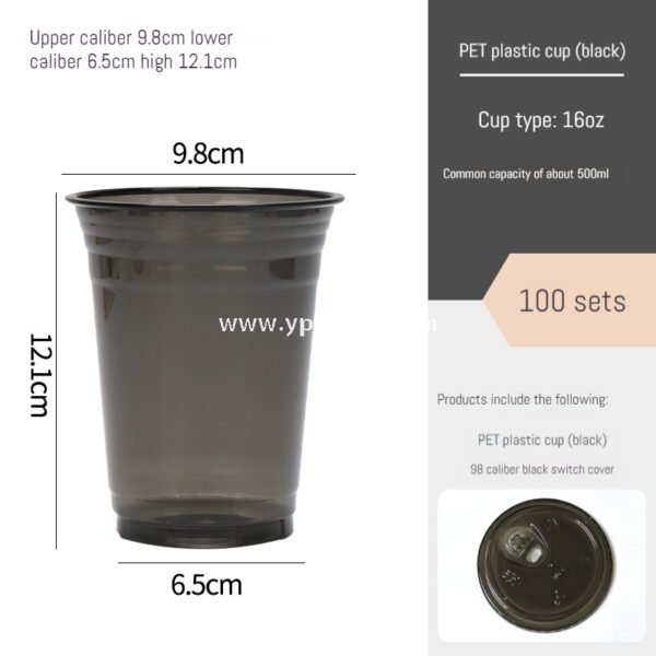 Black Frosted Plastic Cold Drink Cups – Injection Molded Beverage Cups